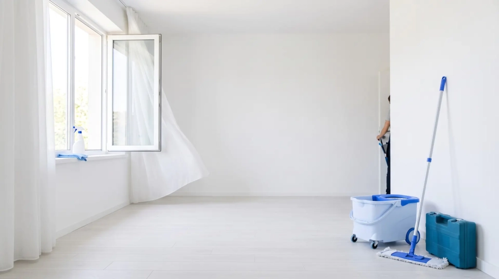 Nettoyage après décès : chambre vide, désinfectée et aérée avant restitution
